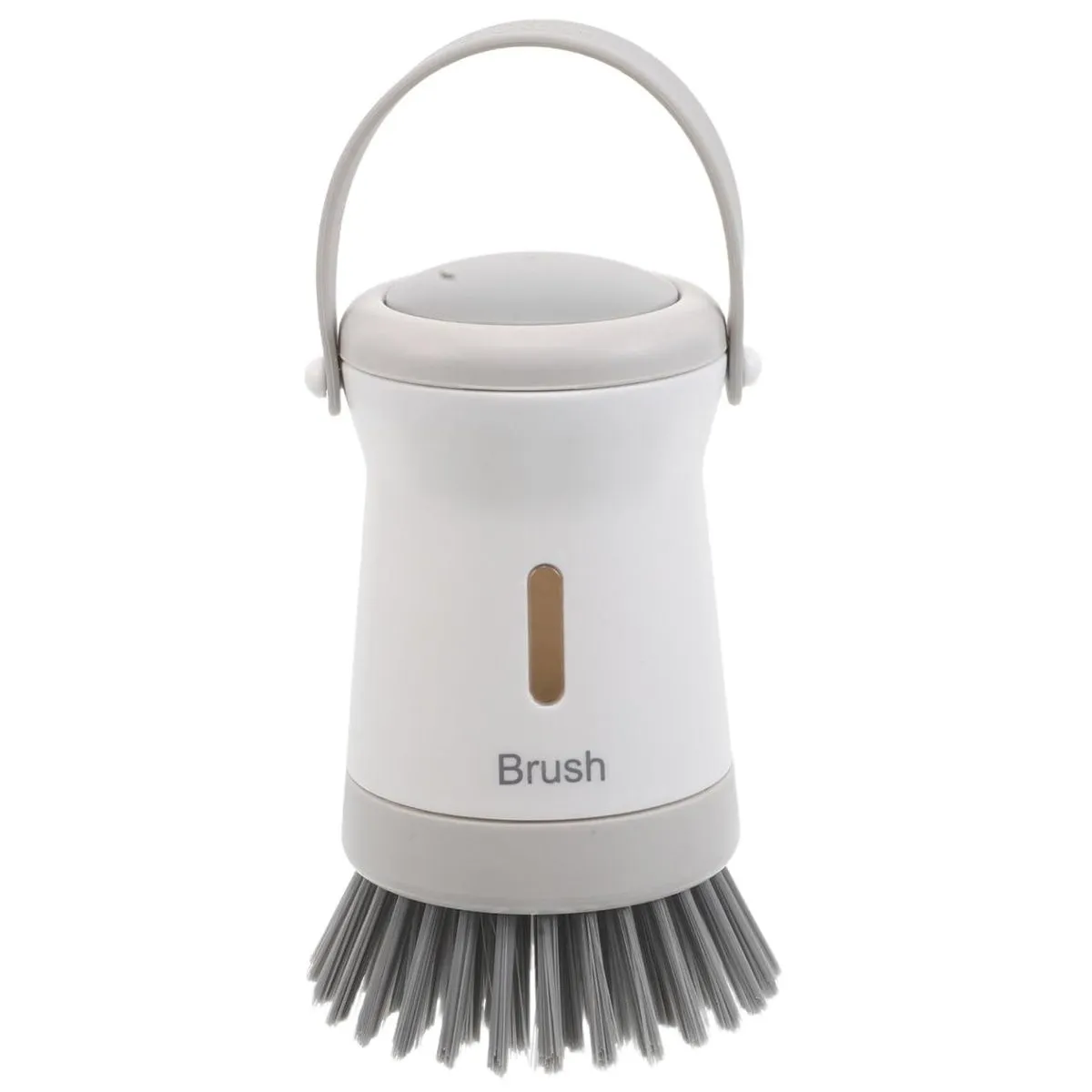 Dishwashing Brush with Soap Dispenser, Soap Dispensing Palm Brush - White