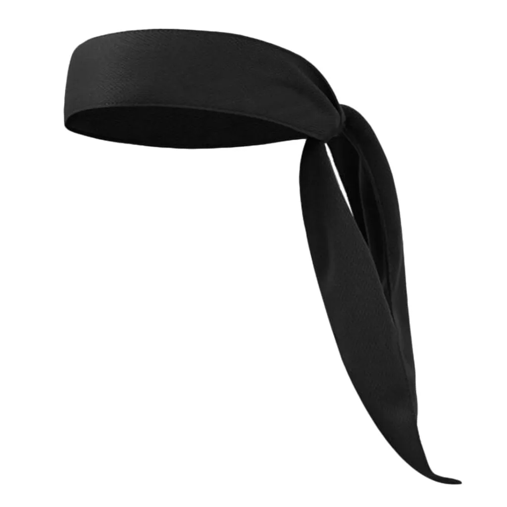 Men Women Sports Headband Tennis Running Fitness Sweatband Hairband - Black