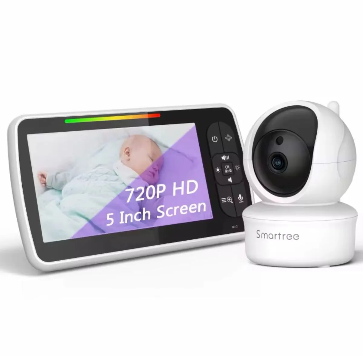 EchoBaby Guardian 5" Smart Baby Monitor with Night Vision Two-Way Audio