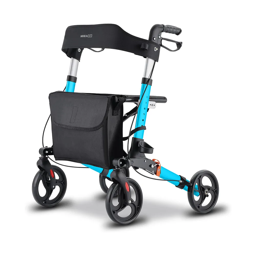 MIkaco Folding Shopping Trolley Portable Utility Cart w/Seat & Storage Bag