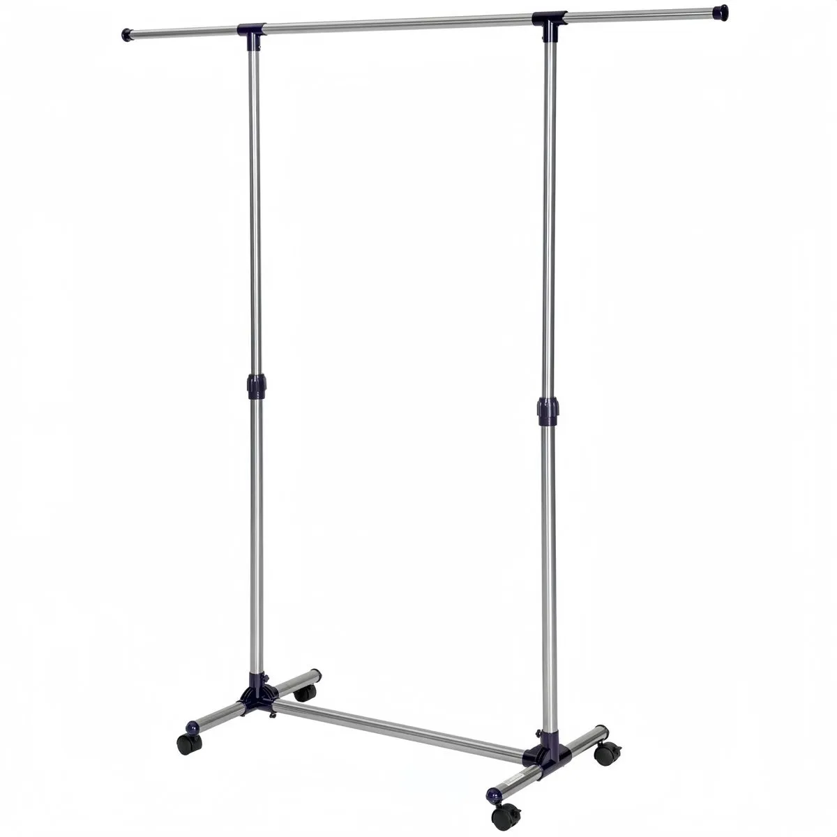Adjustable Garment Coat Rack Hanging Rail Clothes Stand with Casters