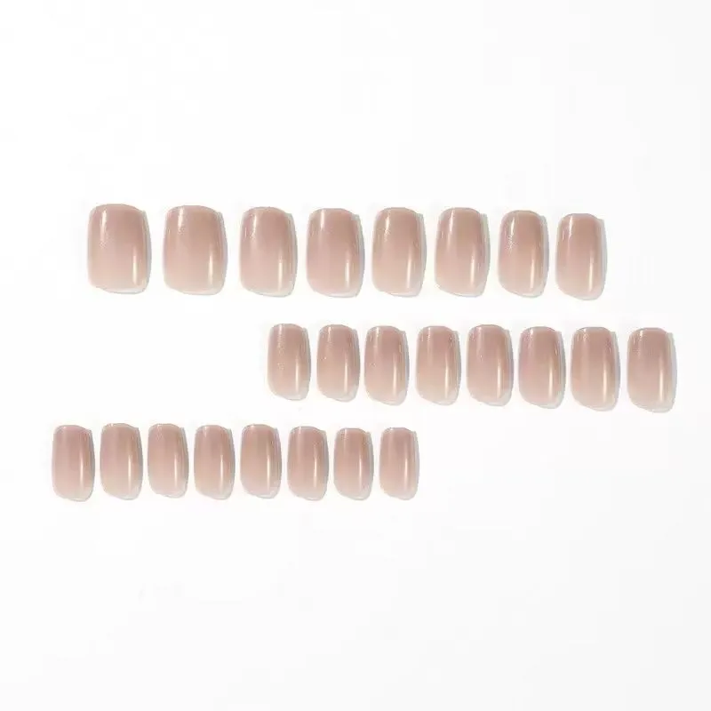 Nude Press On Nails Short Medium Square Glue on Nails Set