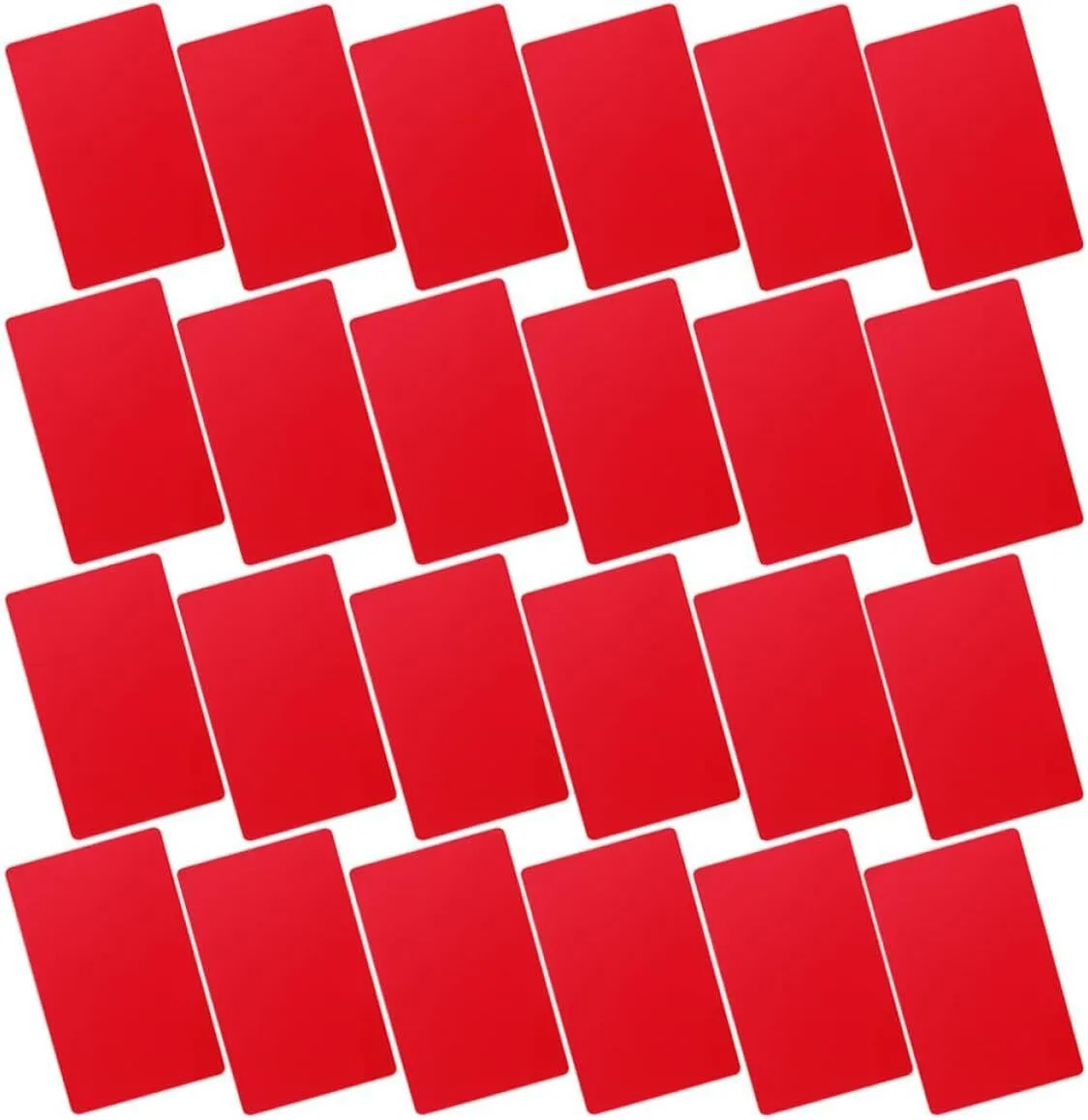 100Pcs Blank Metal Business Cards 3.4X2.1In Red Aluminum 0.21Mm Thick