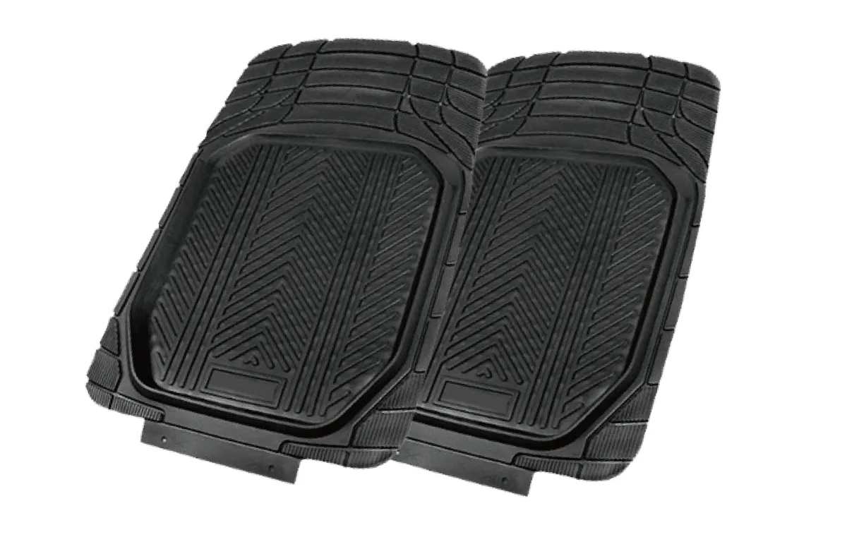 ACA - Heavy Duty Front Rubber Car Mat Set - 2 Piece - Black