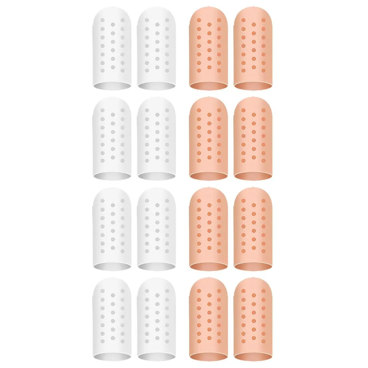 16 Pieces Silicone Breathable Finger Guards, Finger Cots with Ventilation Holes