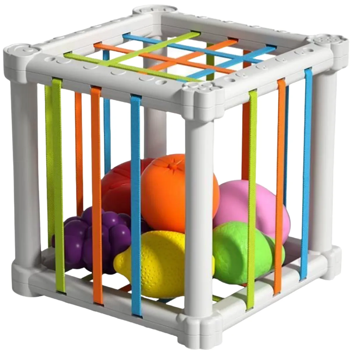 Montessori Baby Toys Cube Fruit Shape Learning Colourful Multi-Sensory Toys