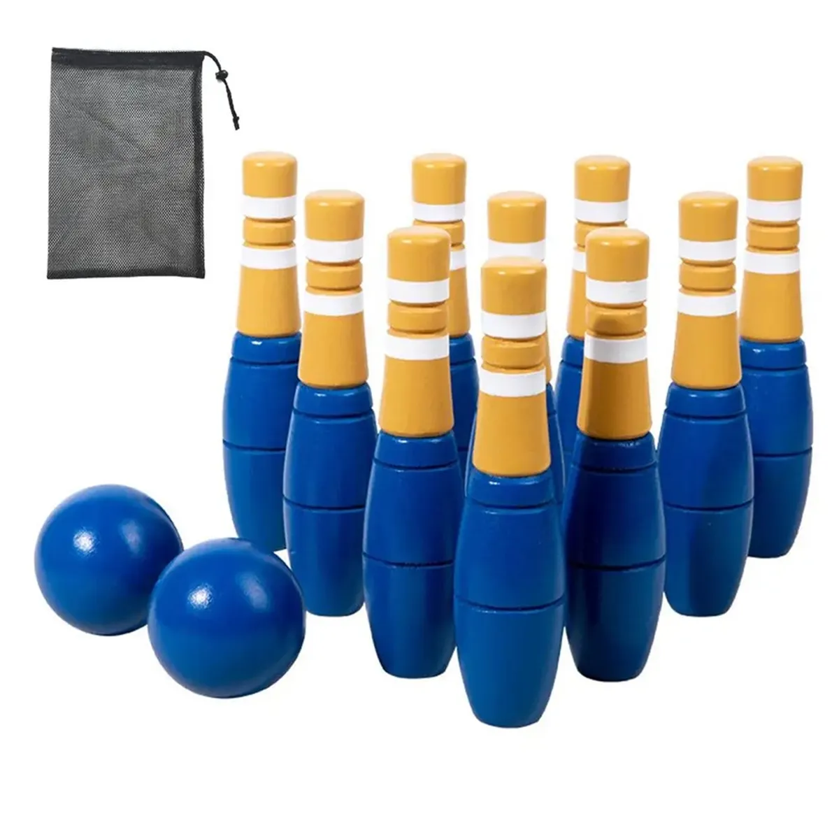 Wooden Bowling Indoor Outdoor Bowling Toys Kids Bowling Set Interactive Toy