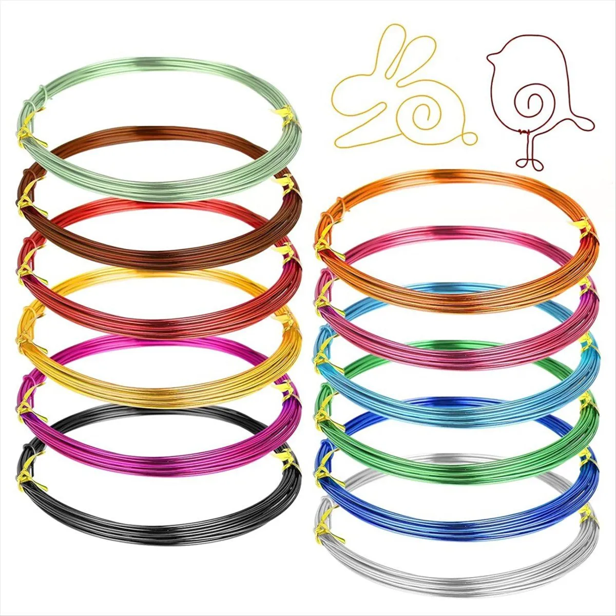 12Rolls Colored Aluminum Craftwire 18 Gauge 1Mm Artistic Bendable