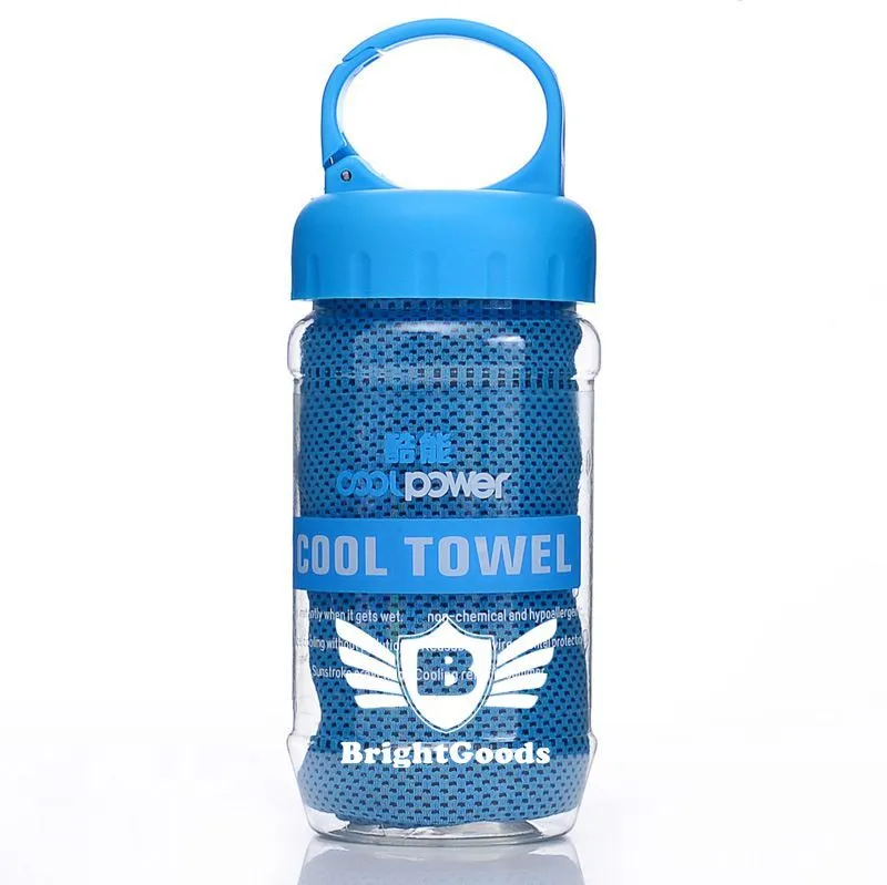 Brightgoods Sport Cooling Towel with Bottle - ocean blue