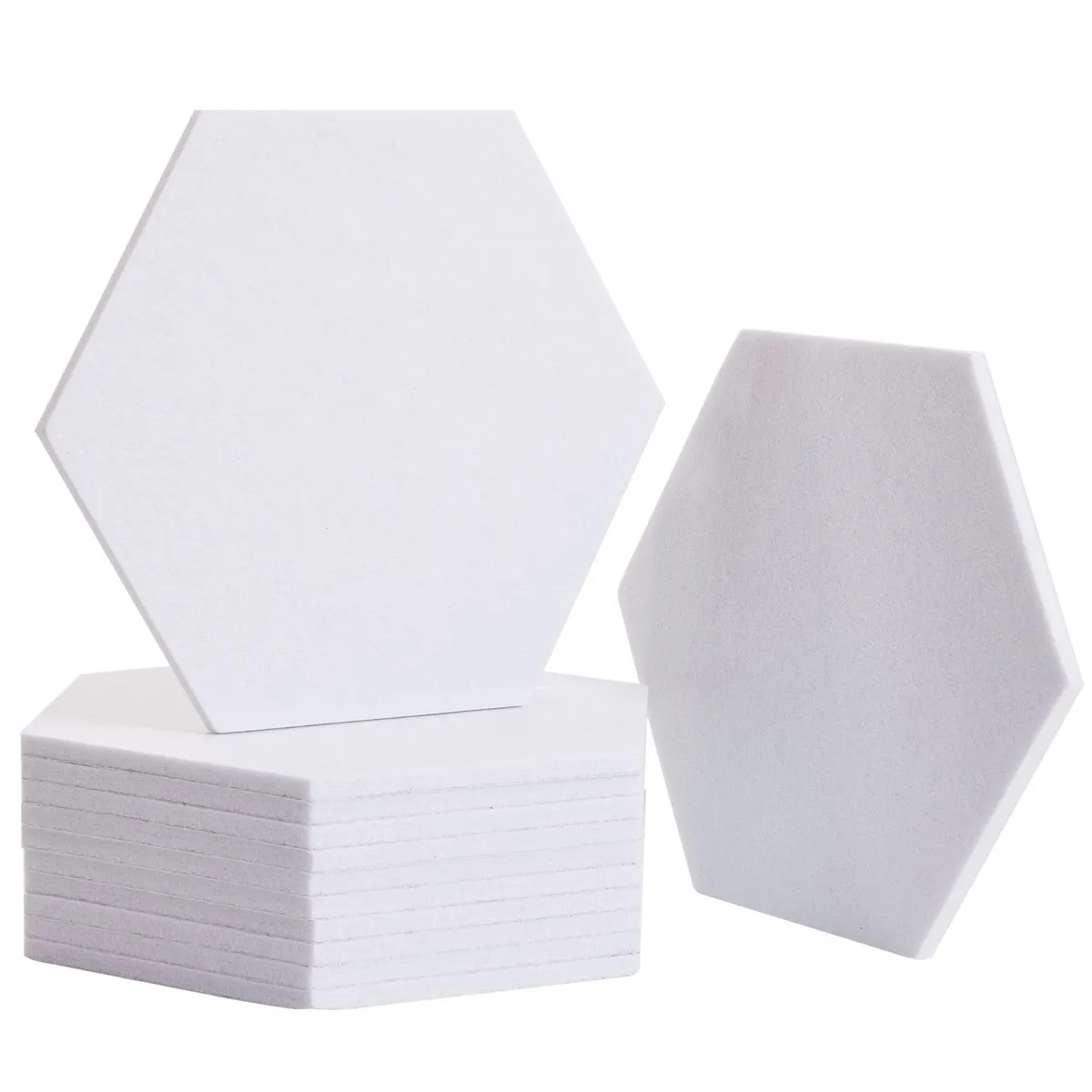 Chenshia 12 Piece Sound Proof Acoustic Panels Self-Adhesive Studio Panels - Apricot White 