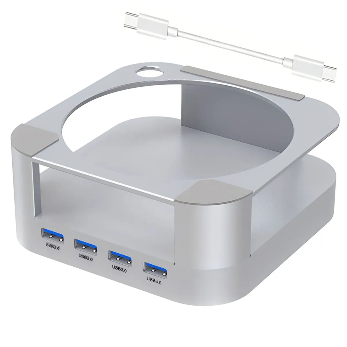 Docking Station,Aluminum Cooling Stand with 4Fast USB for Mac Mini M4/M4Pro