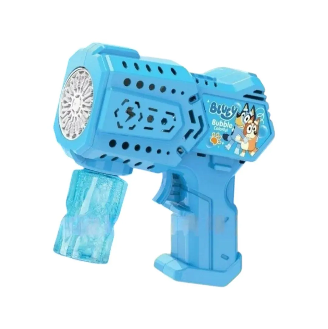 Space Bubble Machine Gun for Kids Bubble Maker Machine Light 10 Holes-Blue