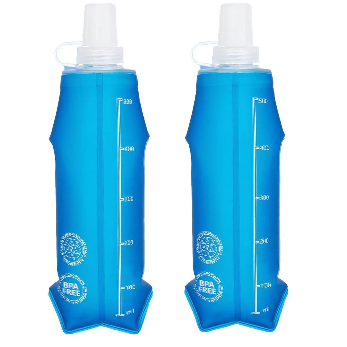 2Pcs Foldable Soft Water Bottles, Portable Collapsible Sports Flask