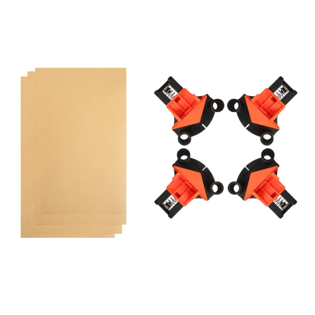 Wood Blonde MDF - 6mm Thick - 5 Pack - 60 x 80cm & Angle Wood Clamp Combo