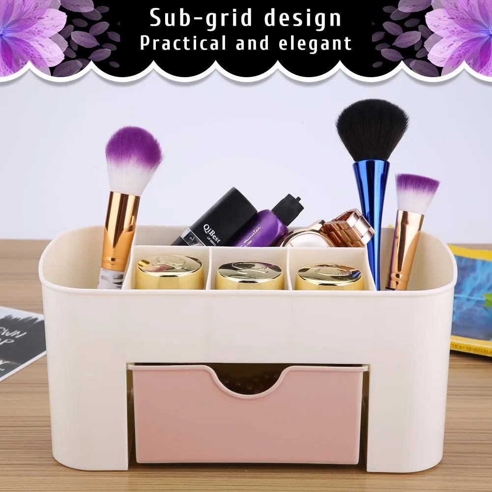 Multifunctional Desk Organizer Drawer 21x10x10cm Pink Storage Box Holder
