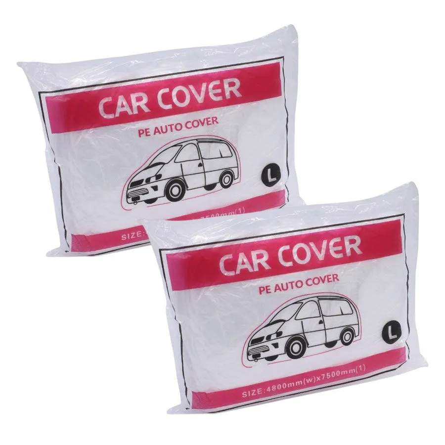 Disposable Plastic Car Cover - Large - 4800 x 7500mm - 2 Pack