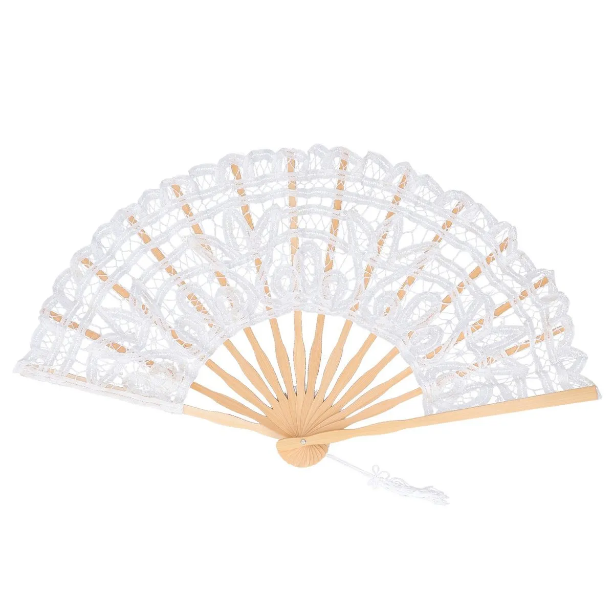 Compatible With Stage White Lace Bamboo Folding Fan