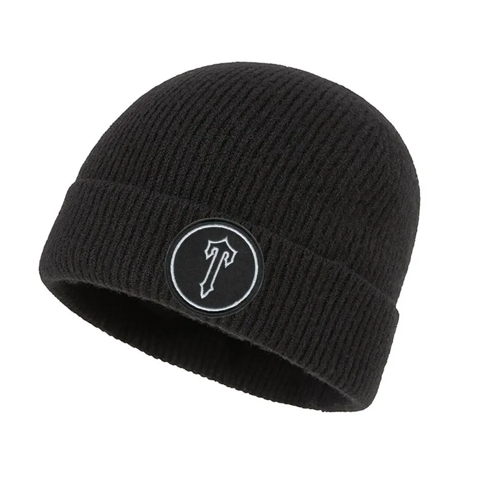 Unisex Embroidery Beanie for Men and Women Knit Hat Winter Beanies - Black