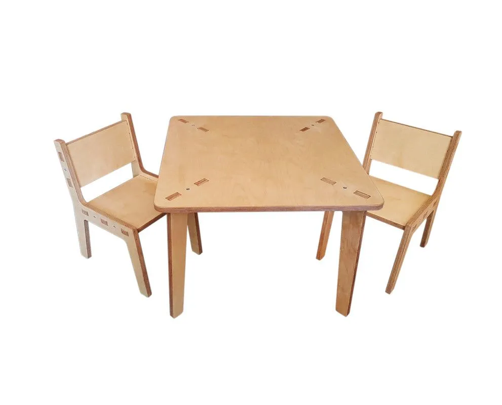 Taimico Kids Table and Chair Set 1-4yr - Natural
