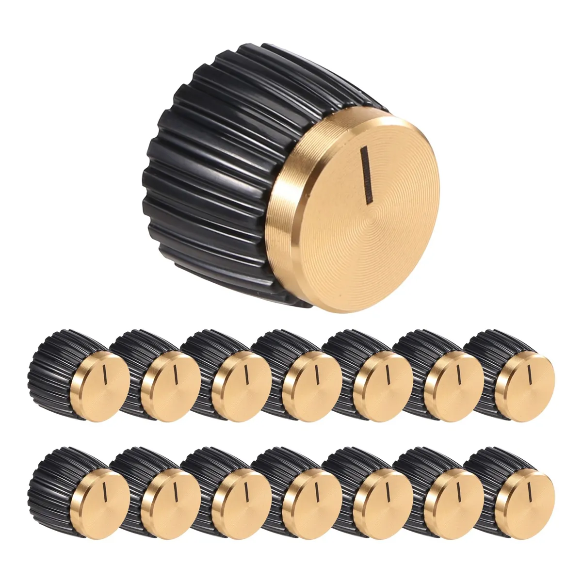 15Pcs Guitar AMP Amplifier Push with Cap Top Fits 6Mm Diameter Pots