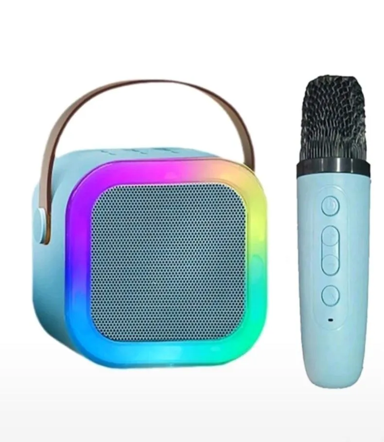 Mini Karaoke Machine with Wireless Microphone - Blue