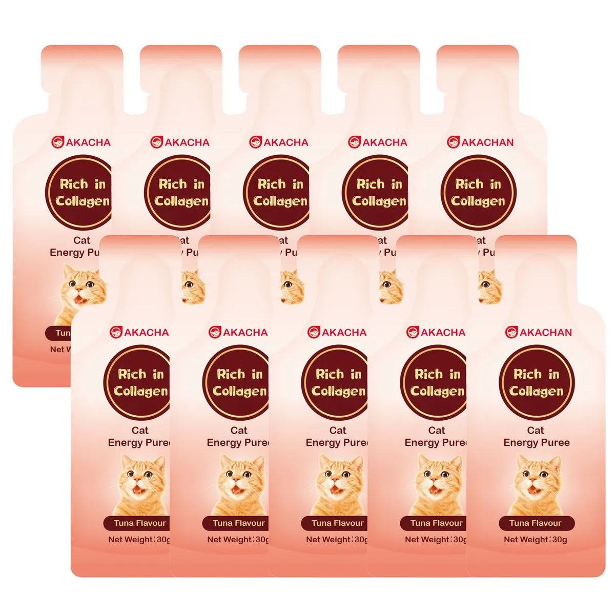 AKACHAN Collagen Energy Meat-Milk Puree - Tuna Flavor (30g x 14 sticks)