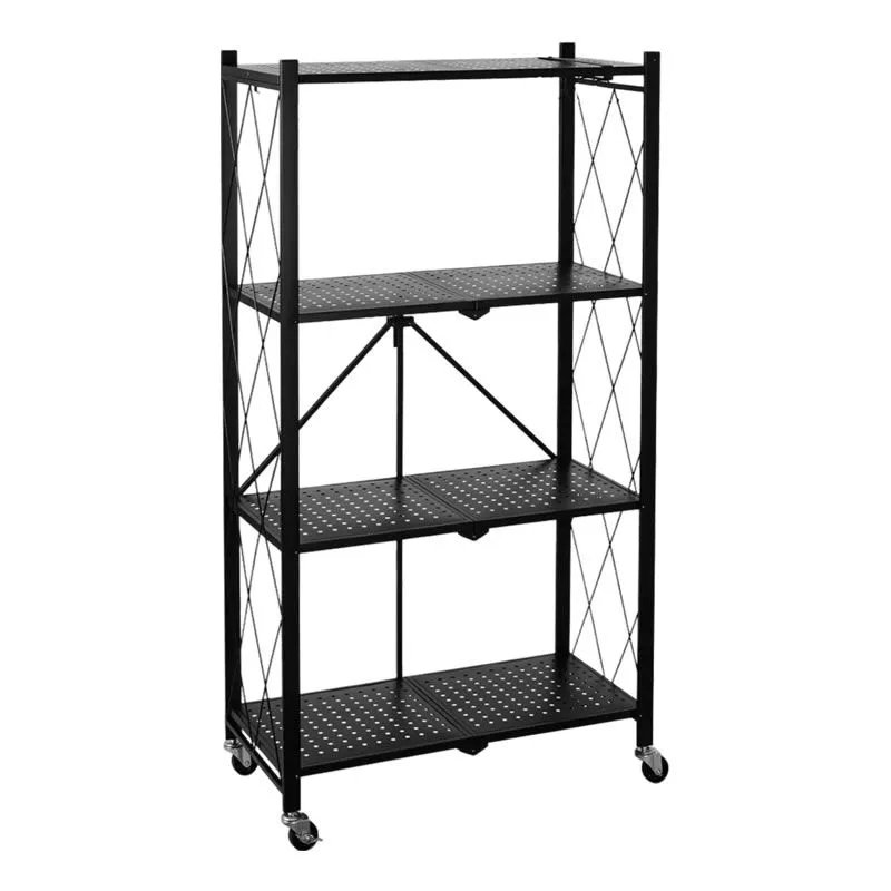 4 Tier Metal Shelves Units Garage And Kitchen Storage Rack Trolley