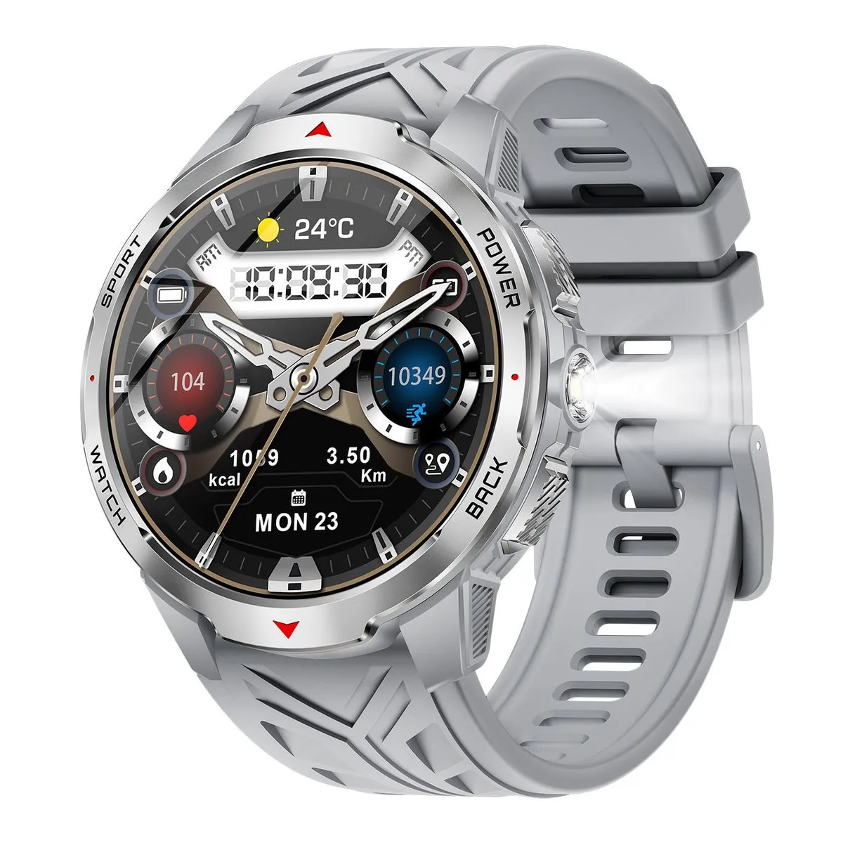 Smart Watch 1.7" Rugged Tactical Smartwatch with Text