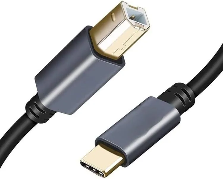 USB-C To Printer Cable USB 2.0 Type-B Lead for Scanner Fax Machine MC