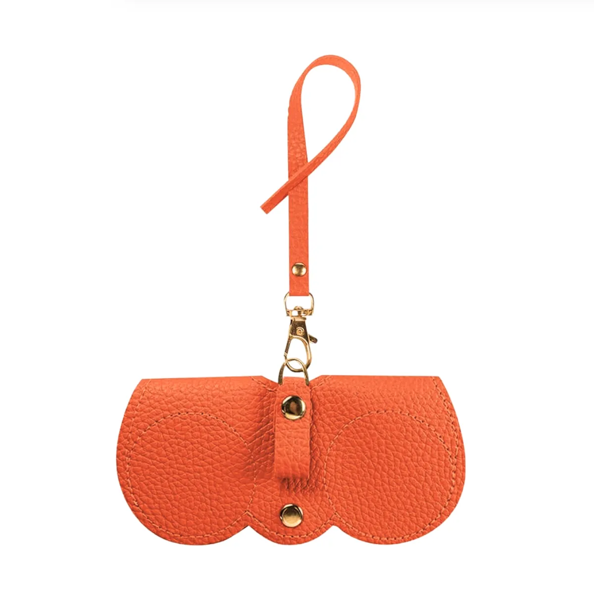 Faux Leather Hanging Glasses Cover - Orange