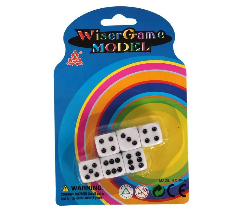 Dice - Retro Games - 6 Piece - 16mm - 6 Pack