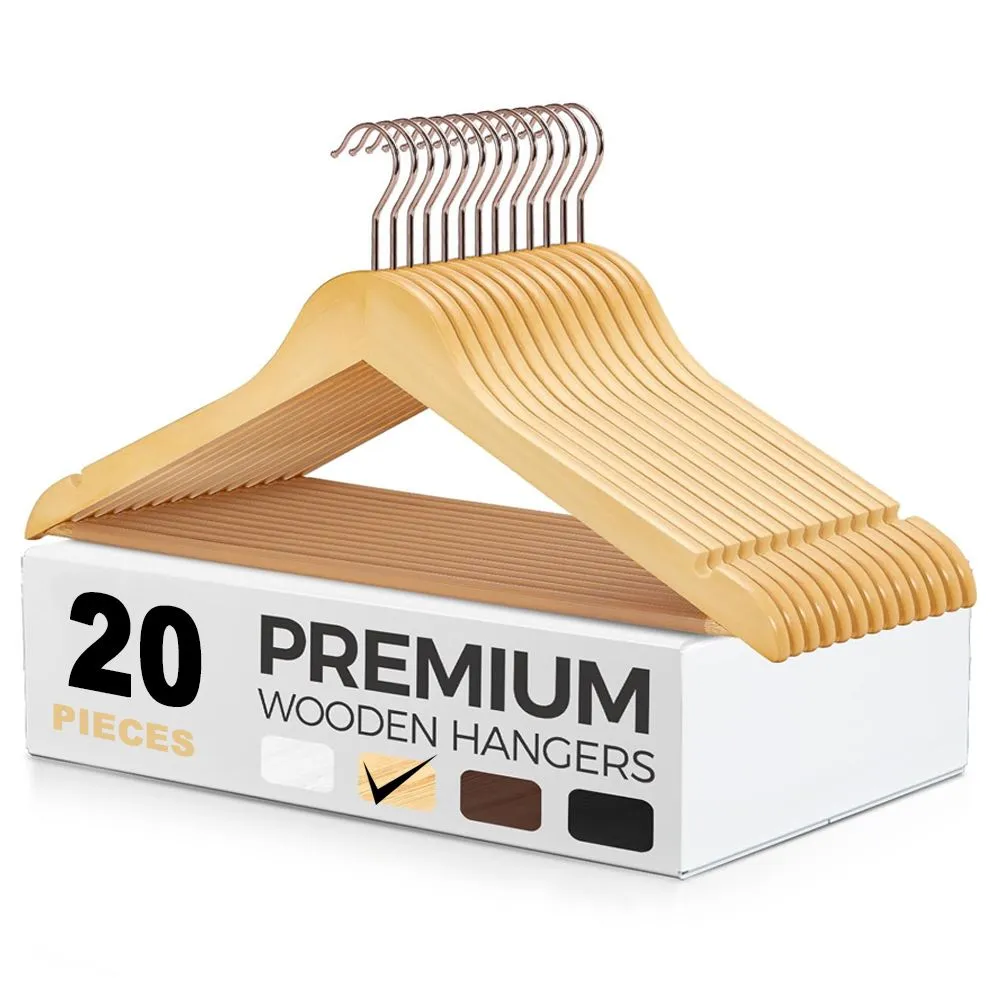 Set of 20 - Premium Quality Heavy Duty Hangers for Suits, Shirts, Dresses