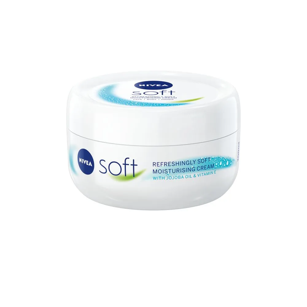 NIVEA Soft Moisturising Cream, Body Cream with Jojoba Oil & Vit E, 200ml