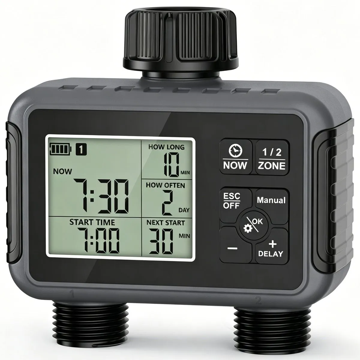 Sprinkler Timer,Dual Water Outlet Irrigation Watering Controller for Garden