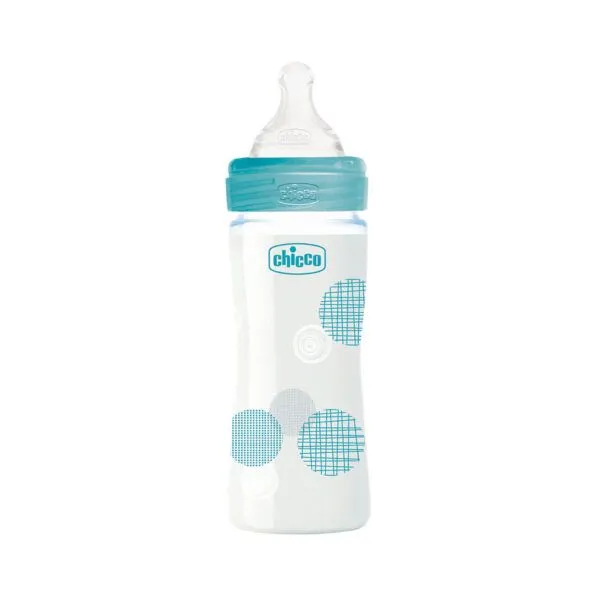 Glass Baby Bottle - Blue