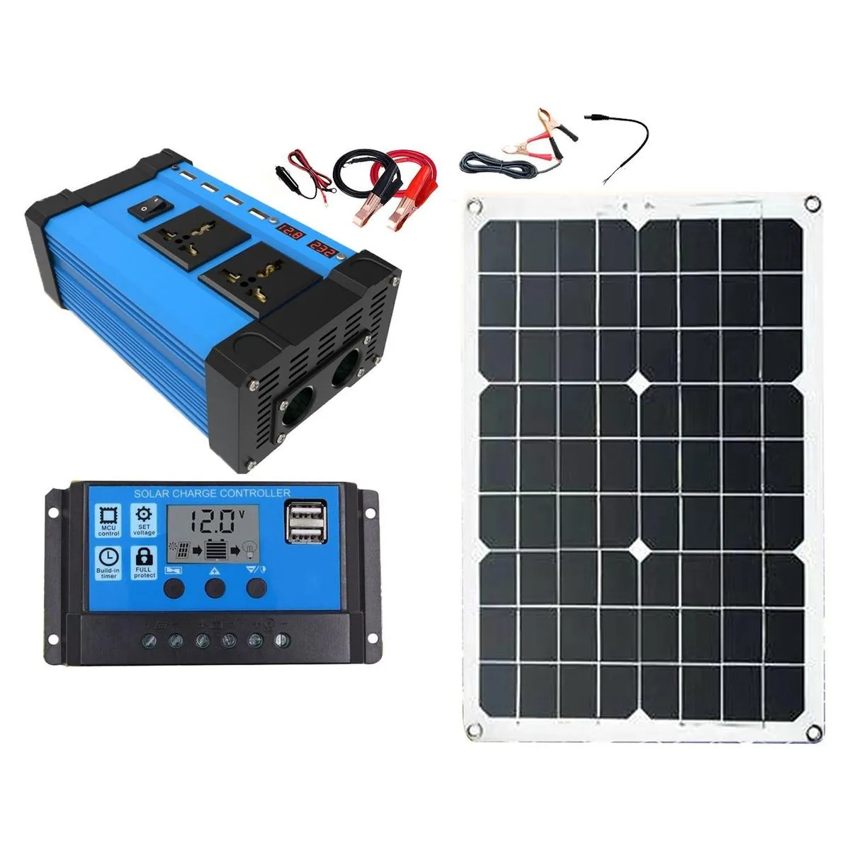 300W Solar Generator System with 12V/220V Inverter & Panel