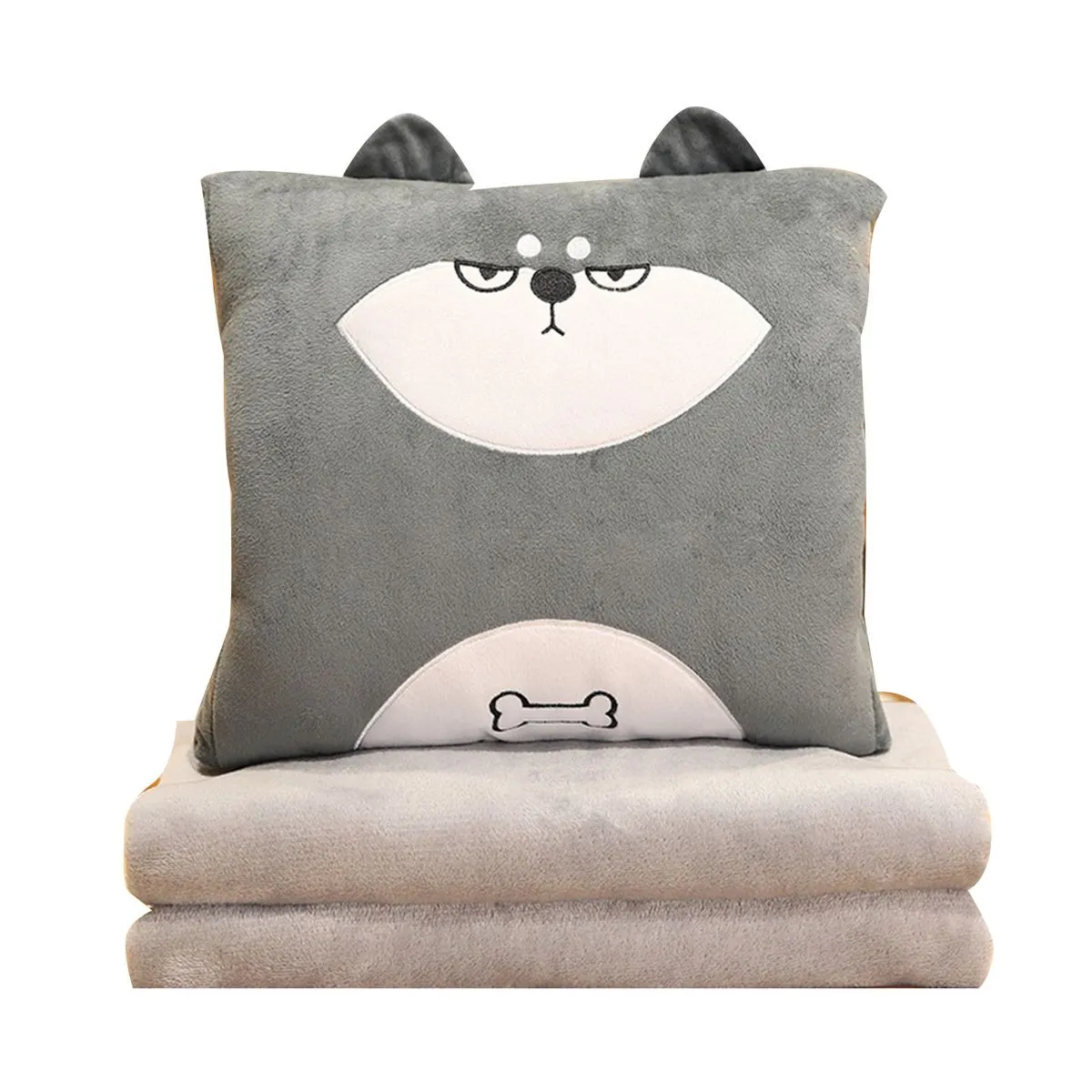 Husky Pillow Blanket Hand Warmer For Office