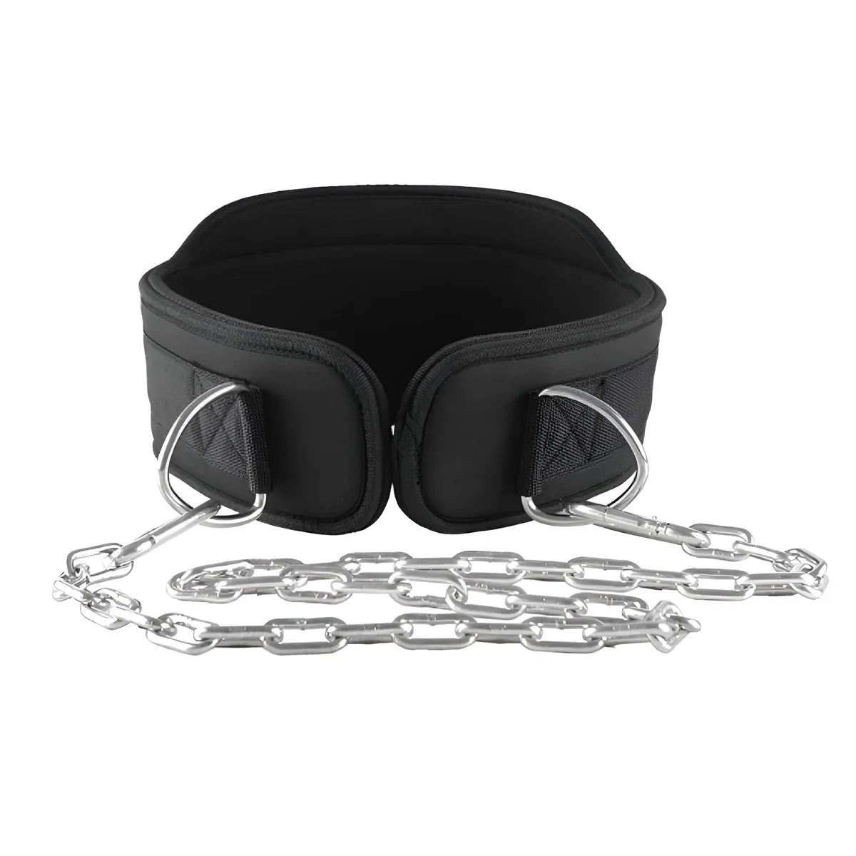80cm Adjustable EVA Dip Belt with Chain for Weight Lifting - Black