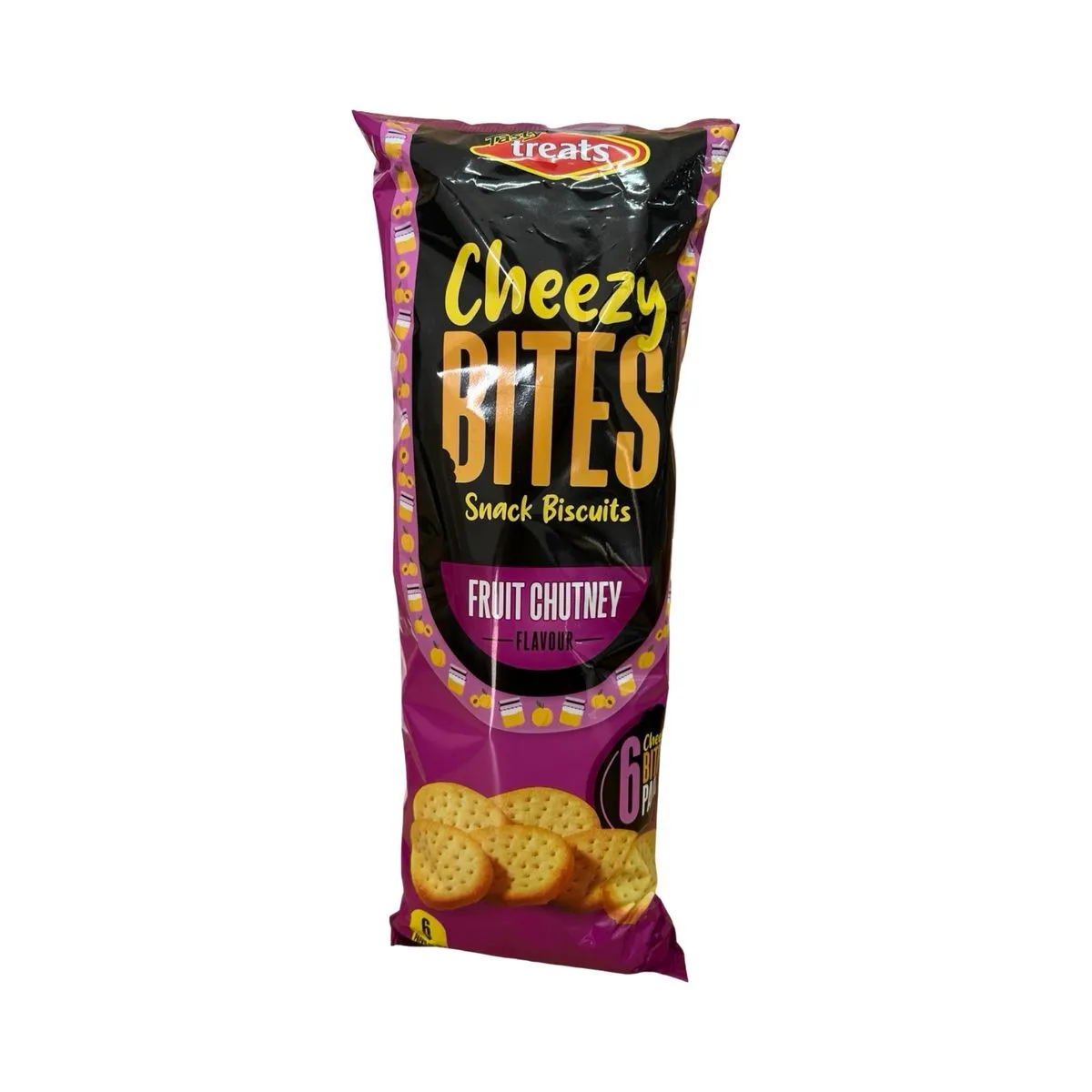 Tasty Treats Cheezy Bites Fruit Chutney Snack Biscuits - 6 x 30g Mini Packs