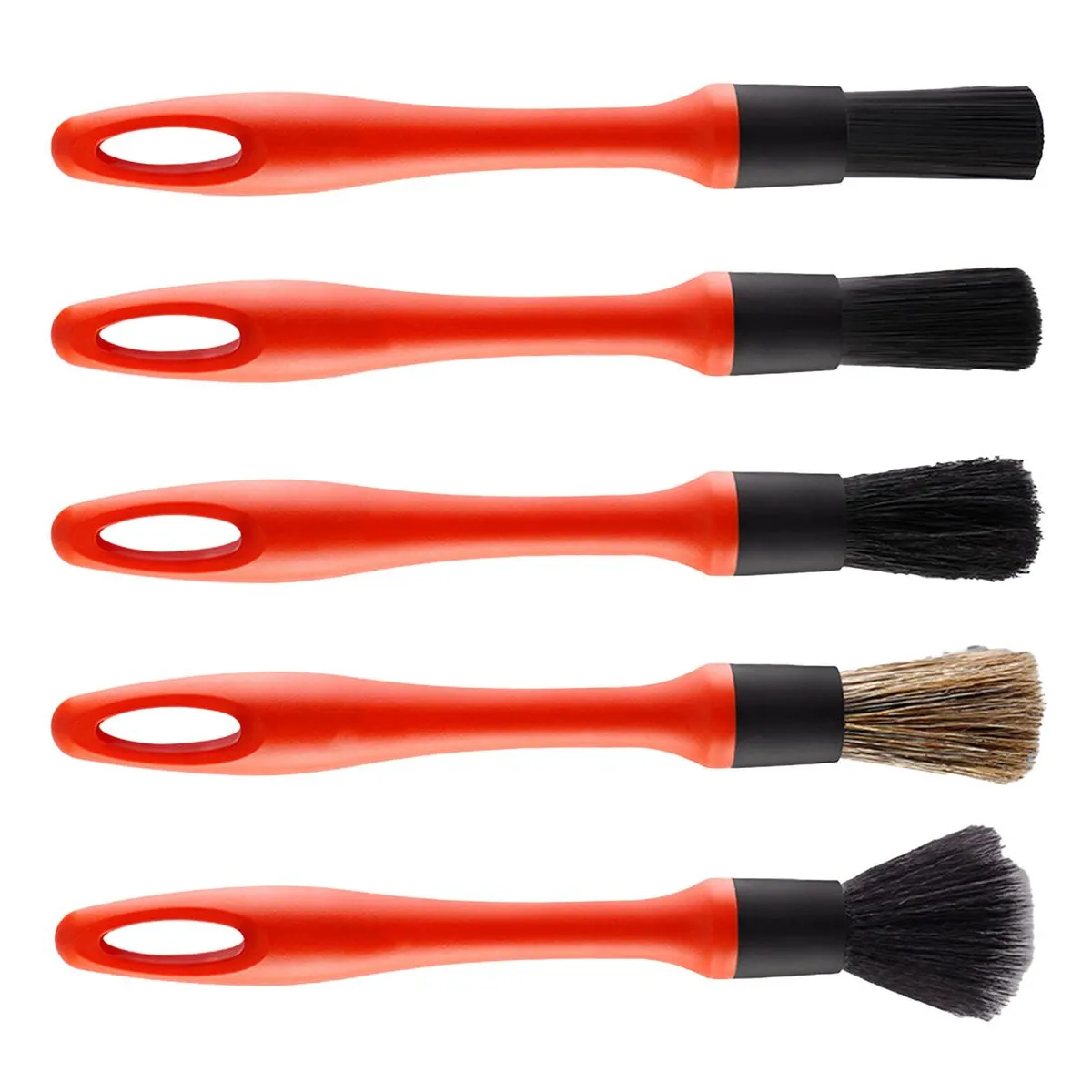 Car Cleaning Brush Set Removable Head Streamlined Handle