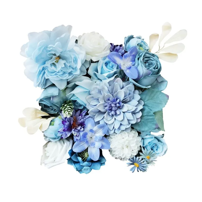 Premium Lifelike Artificial Foam Flowers with Flexible Stems - Blue