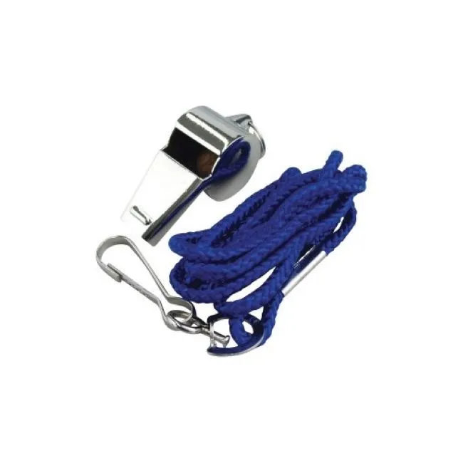 Metal Whistle with Lanyard - Blue