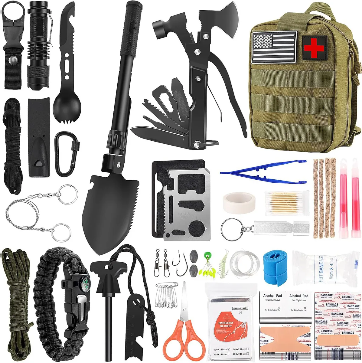 Professional Emergency Survival Kit for Outdoor Camping & Tactical Use