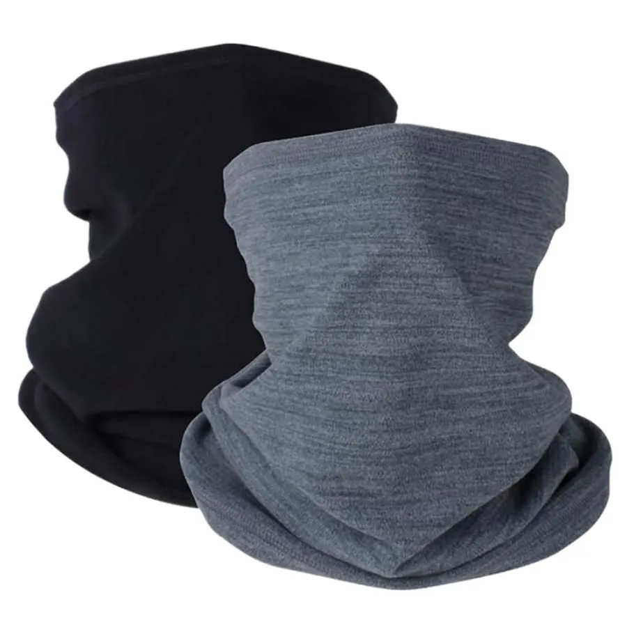 2-Piece set of adult men's autumn and winter plush fabric pullover scarf