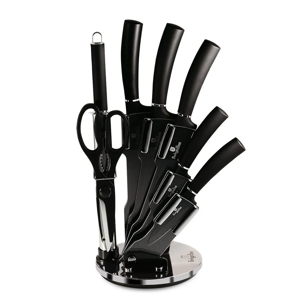 Berlinger Haus 8-Piece Knife Set with Acrylic Stand - Black