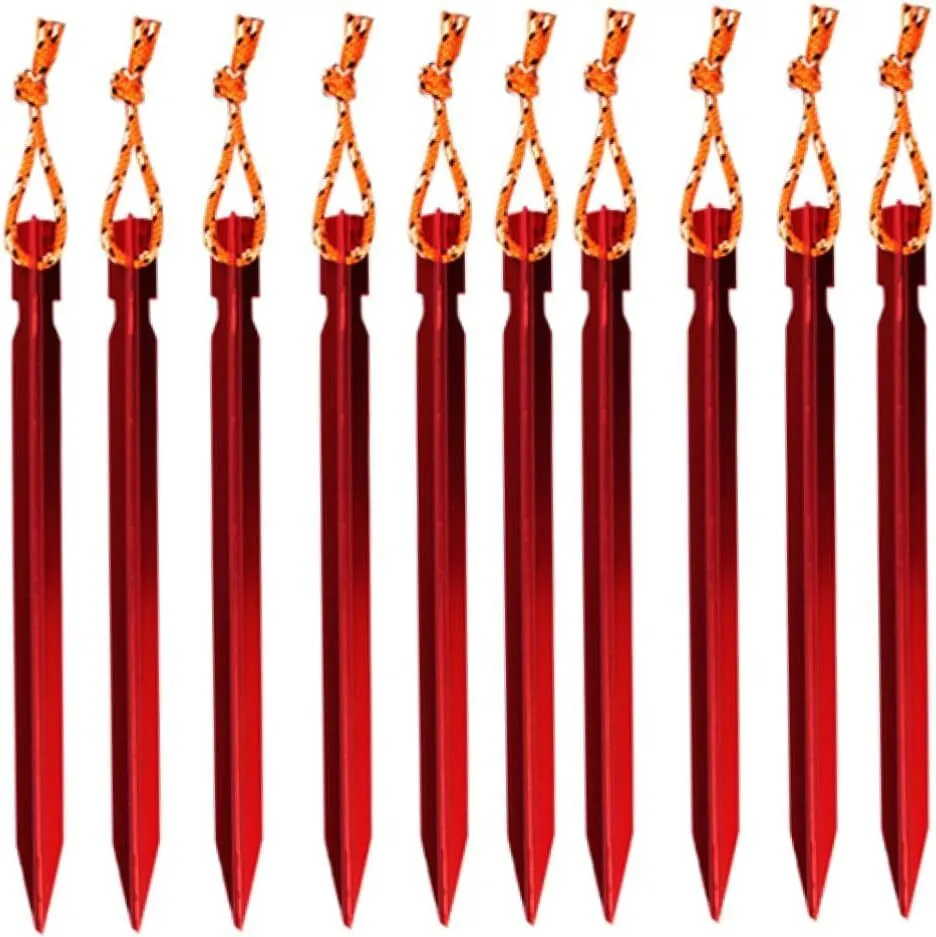10pcs Shape Tent Pegs String Snow and Sand Pegs for Secure Tent Pitching