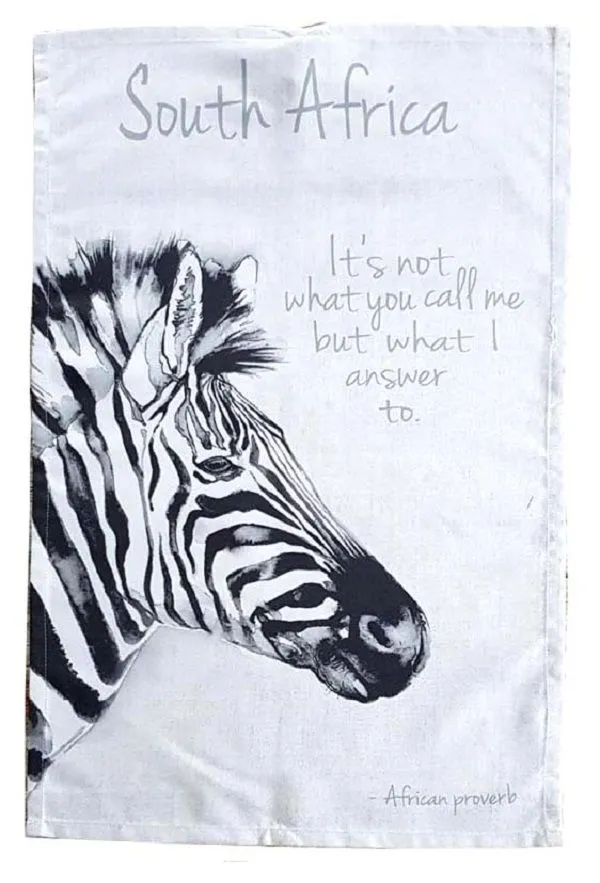 Zebra Head Tea Towel Dish Cloth 67x44,5cm