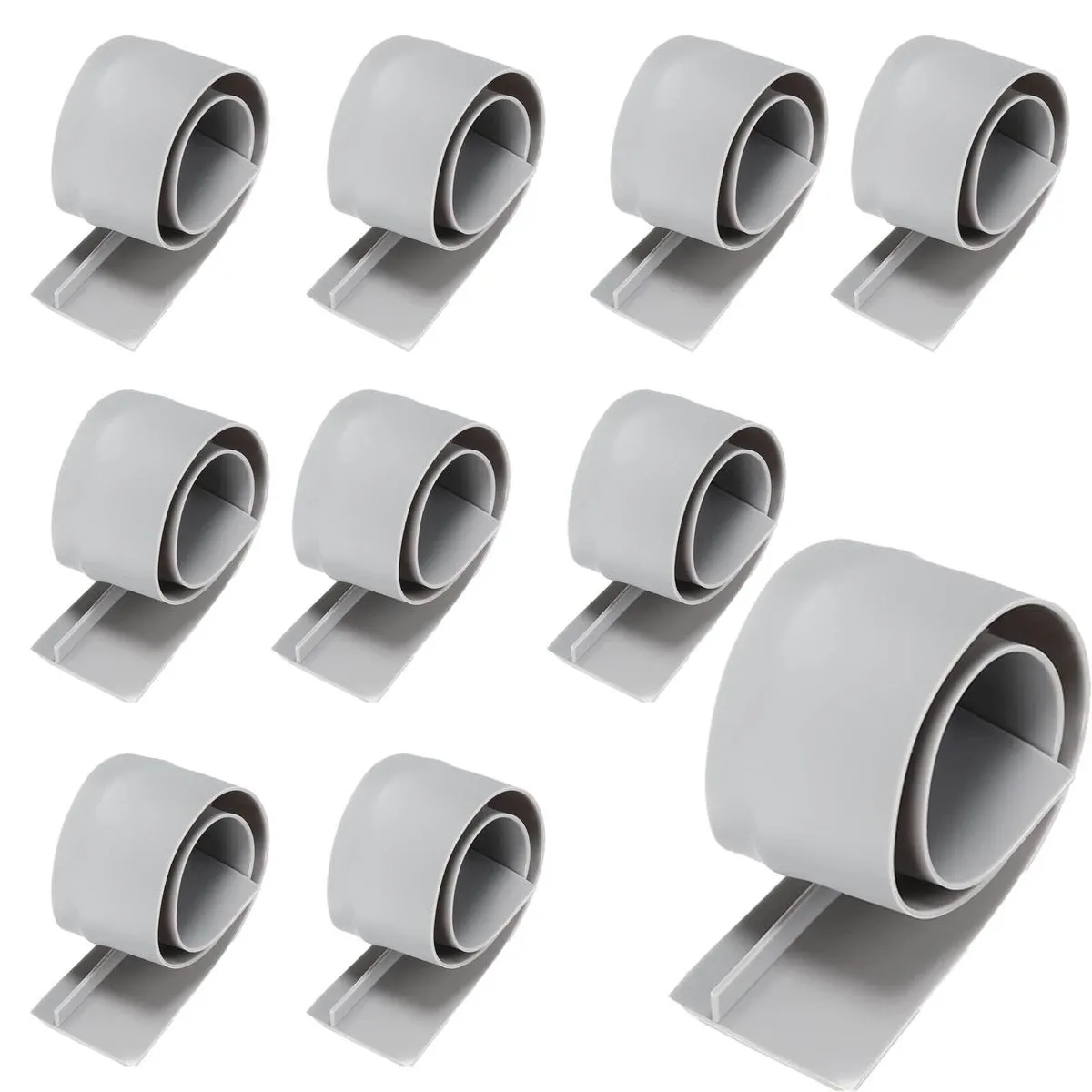 10 Pack Silicone Stove Counter Gap Cover, Gap Filler Sealing Spills - Grey