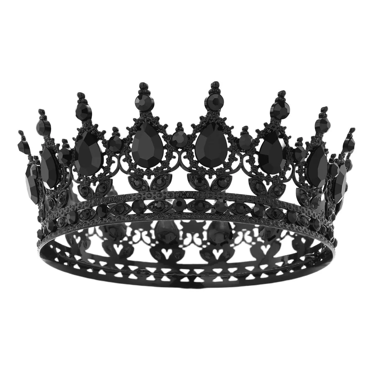 Crown Tiara for Women Wedding Prom Party - Black