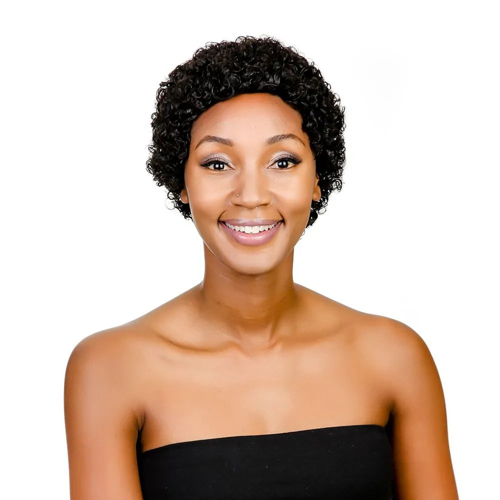 Joedir Cheap Pixie Cut Wigs Short Brazilian Human Hair Wig Special 3365 1B#